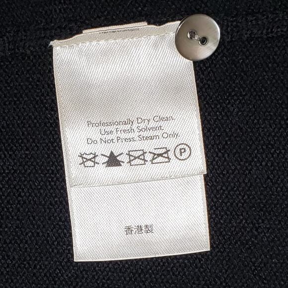 Vintage Eddie Bauer Tall XL Black Merino Wool Sweater Fine Italian Wool 90s Vibe - Picture 10 of 10